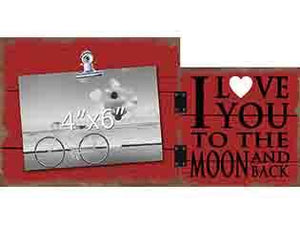 I Love You To The Moon And Back Clip Board Frame
