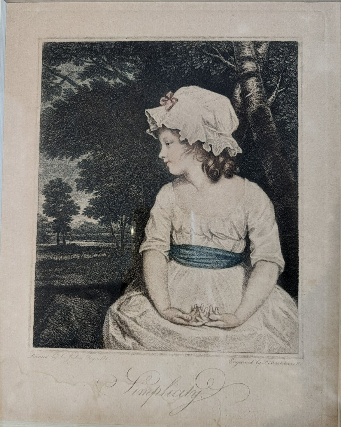 Engraving Simplicity by Sir Joshua Reynolds